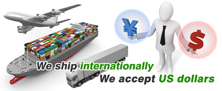 We ship internationally We accept US dollars